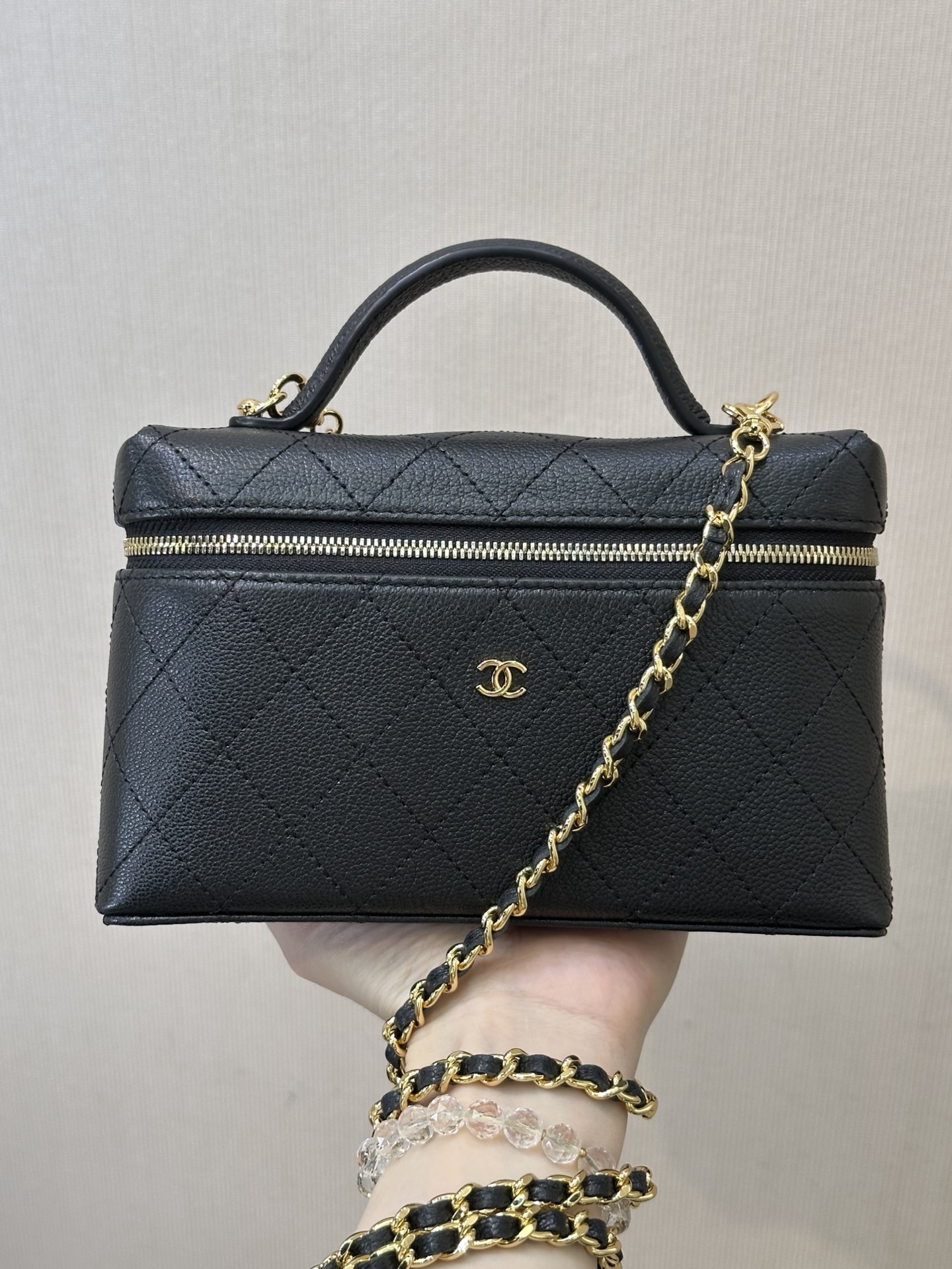 Ch@nel Cosmetic Bag-Caviar-19CM