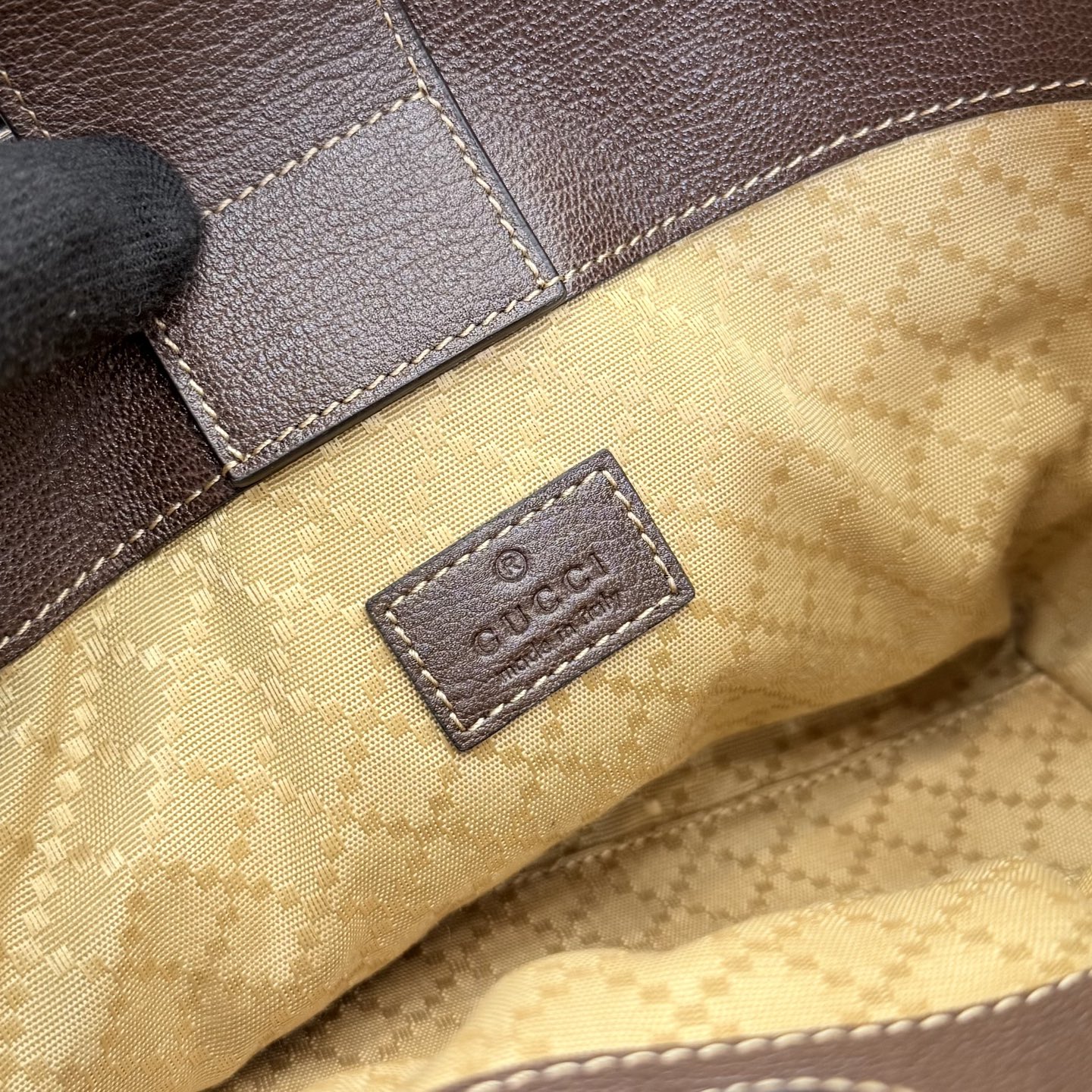 Gv*c* GG Marmont Small Tote Bag in Sand And Brown GG Canvas-17*5*17*12.5CM