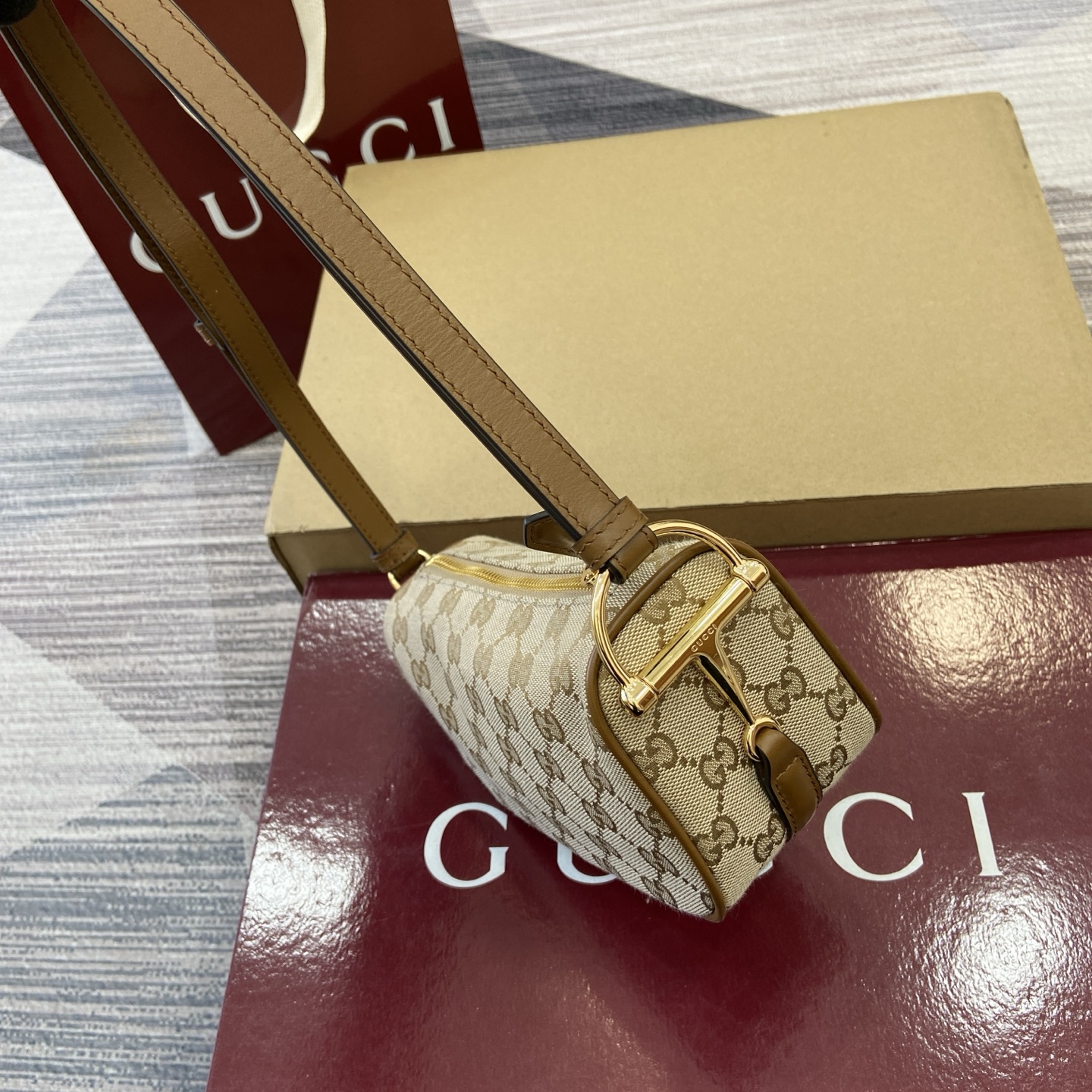 Gvc*1 Half Horsebit Mini Shoulder Bag-19*19.5*9CM