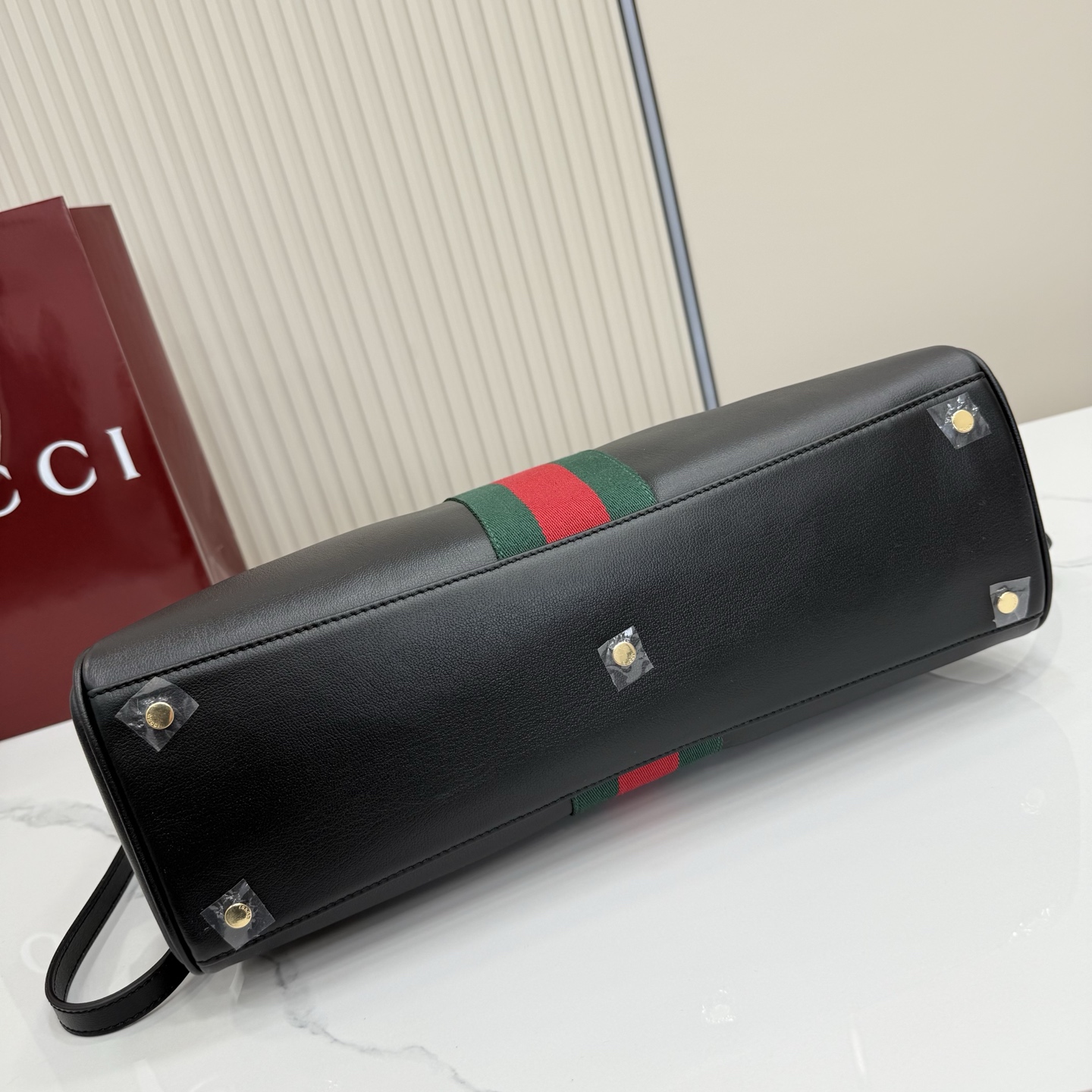 Gv*c* Borsetto Large Boston Bag In Black Leather-38.5*22.5*13CM