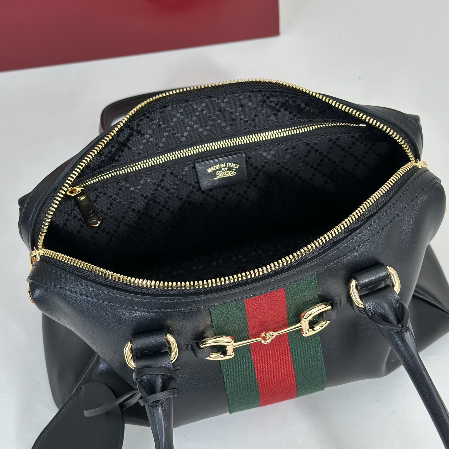 Gvc*1 Borsetto Medium Soston Bag In Black Leather-28*15*10CM