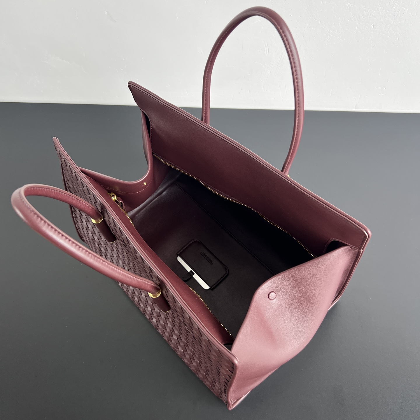 B0tt*ga Ven*ta Barbara Intrecciato Leather Tote-37x27x24CM