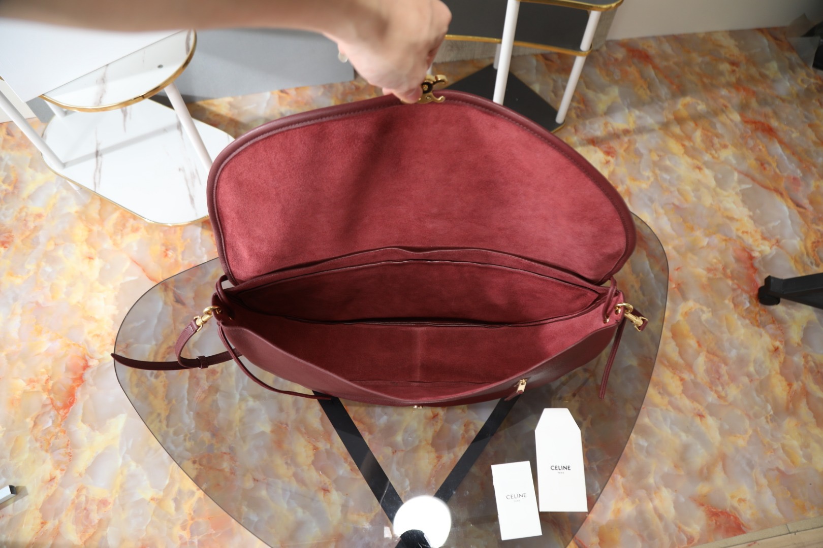 Cel*in Halfmoon Soft Triomphe Bag-46*19*10CM