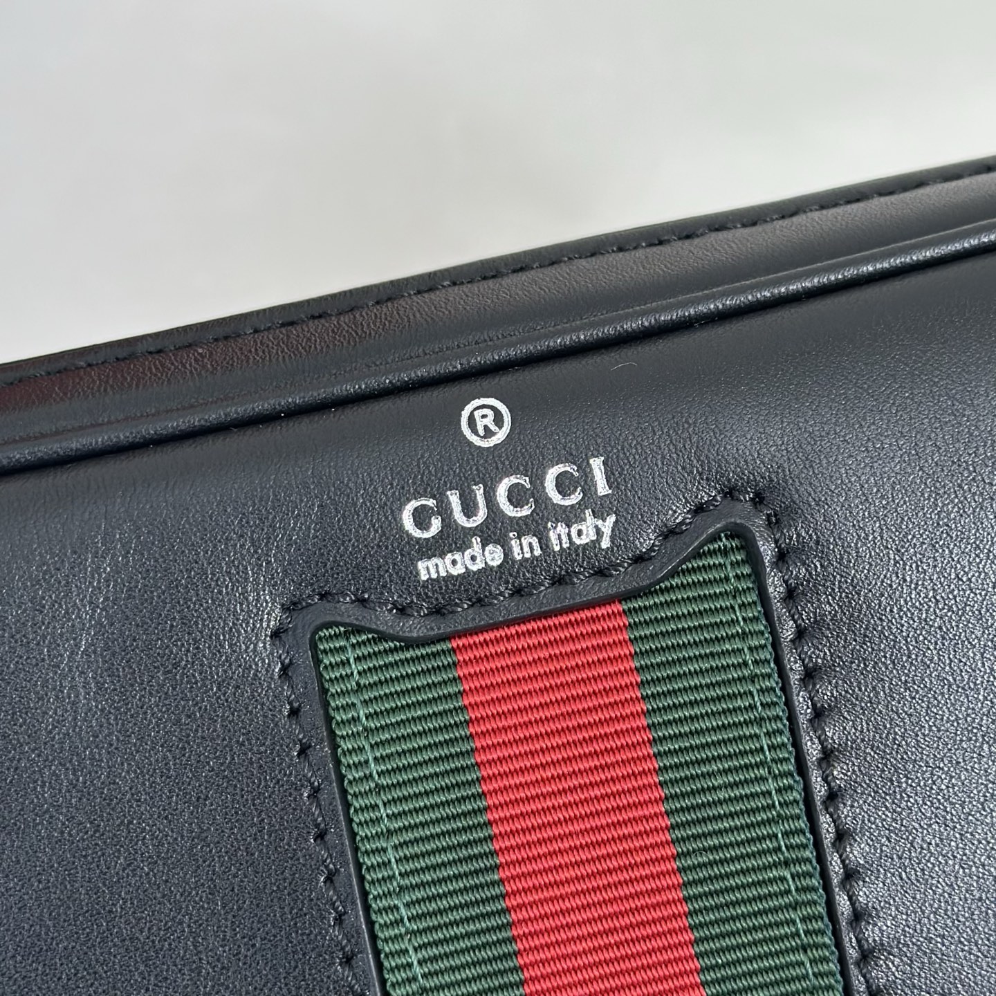 Guc*ci Web Trademark Small Crossbody Bag In Black Leather -24*4*15CM