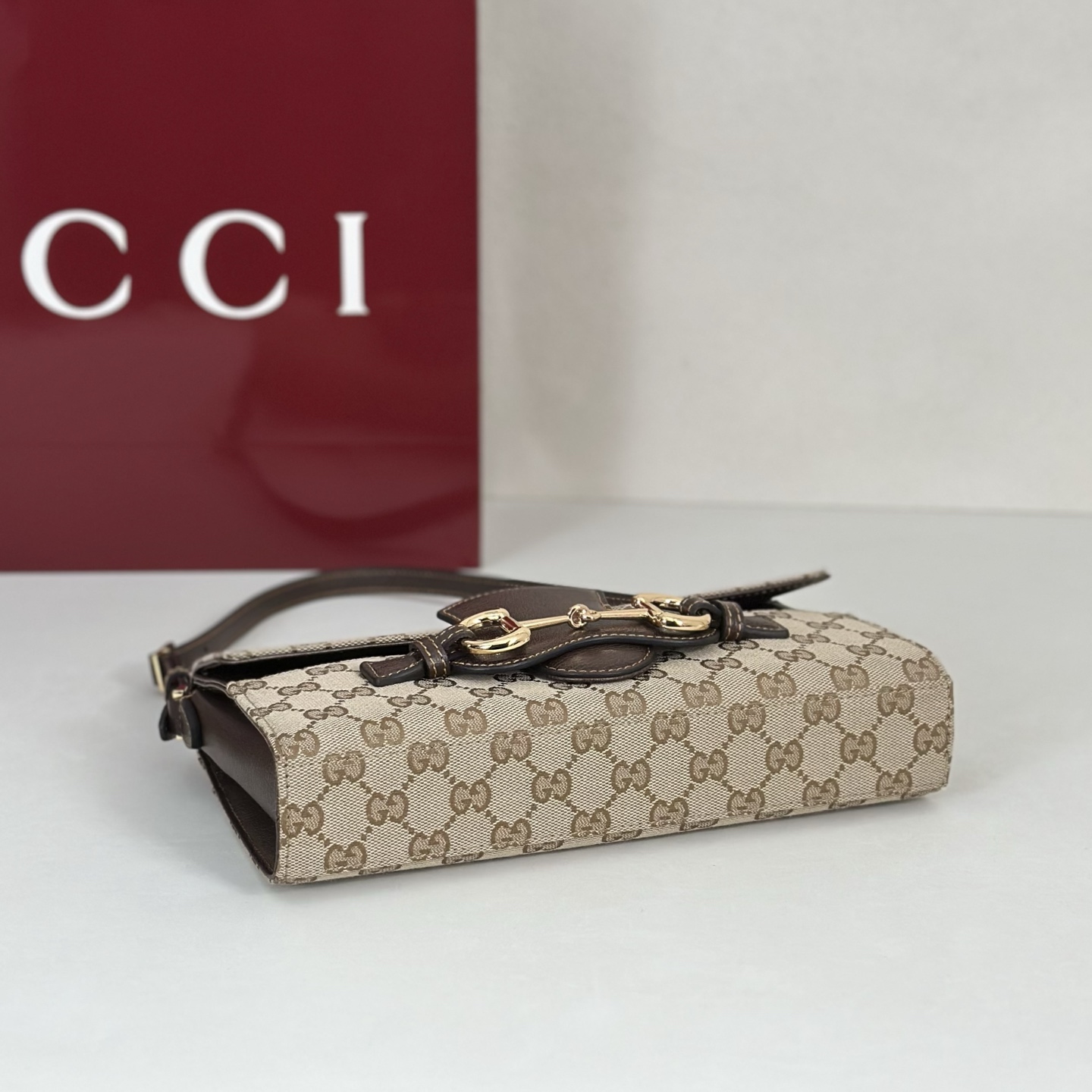 Guc*ci Horsebit Ristretto Bag-26*4.5*14.5CM