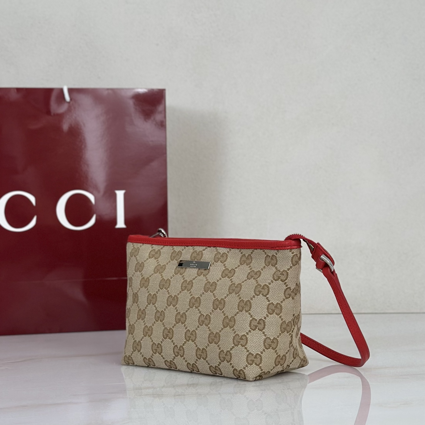 Gv*c*GG Monogram Bag-17*10*12.5CM