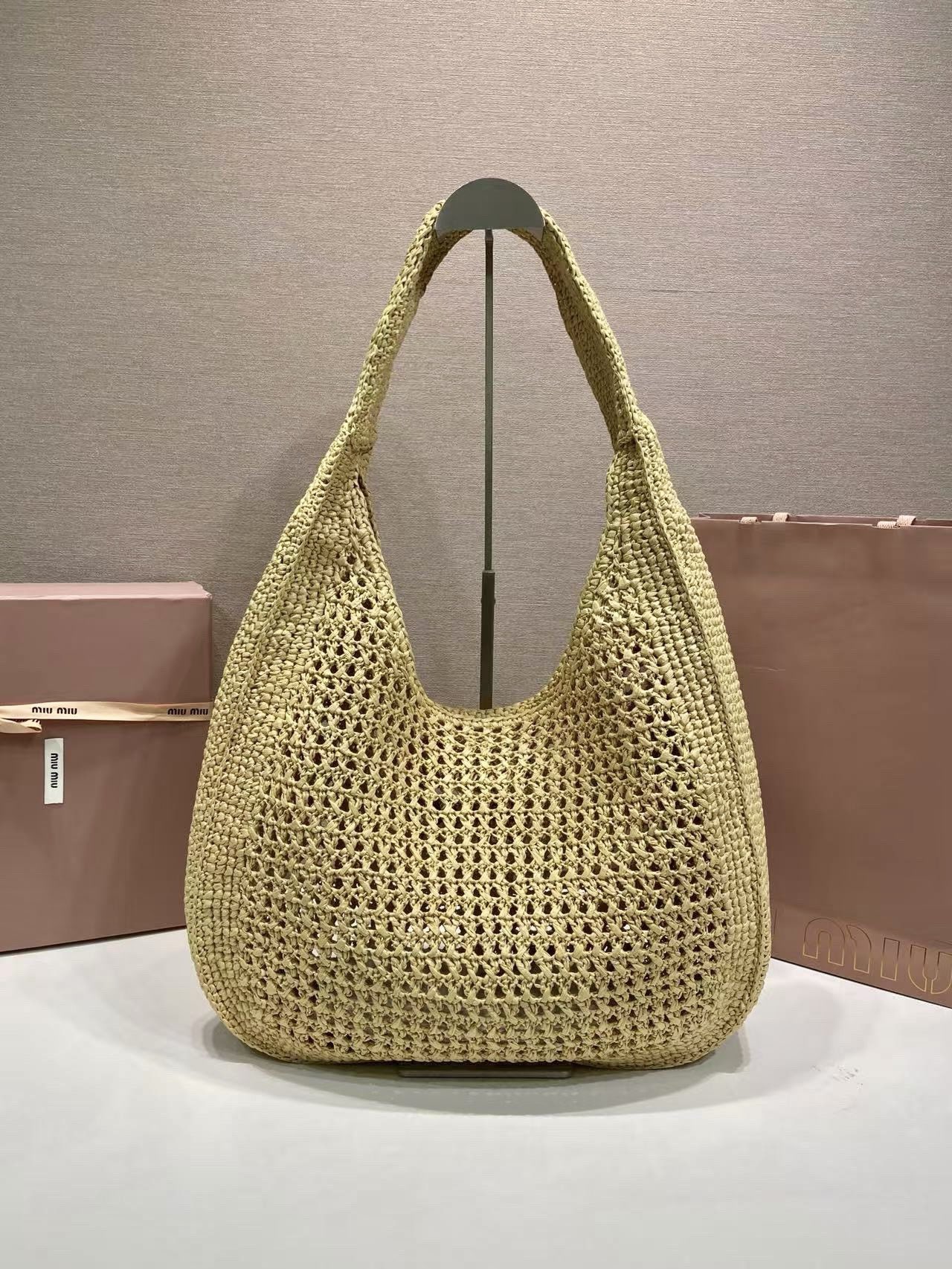 Miu Miu Crochet Hobo Bag-42.5*32*9CM