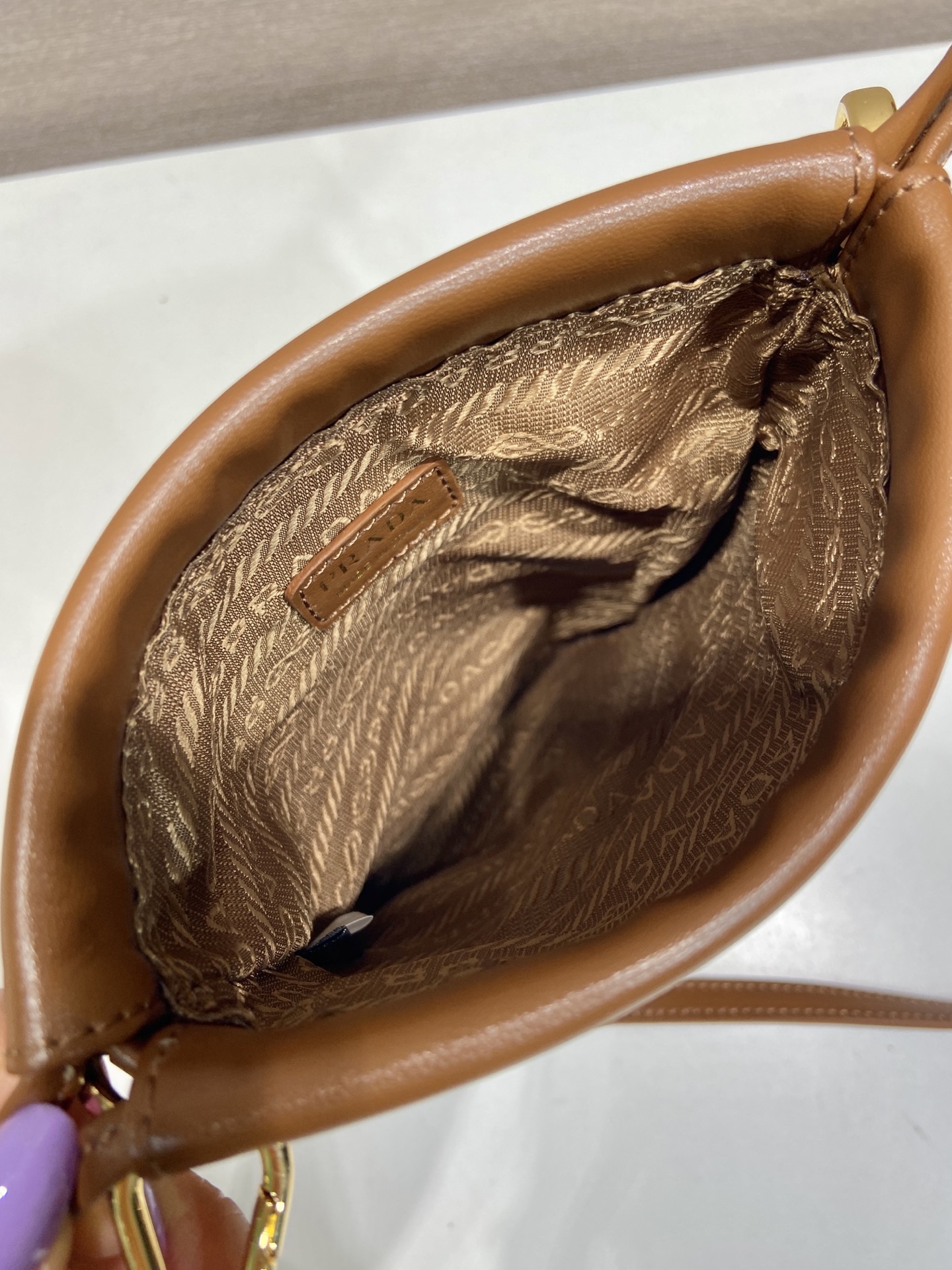 Pra*a leather Phone Bag-1MS017-14*20CM