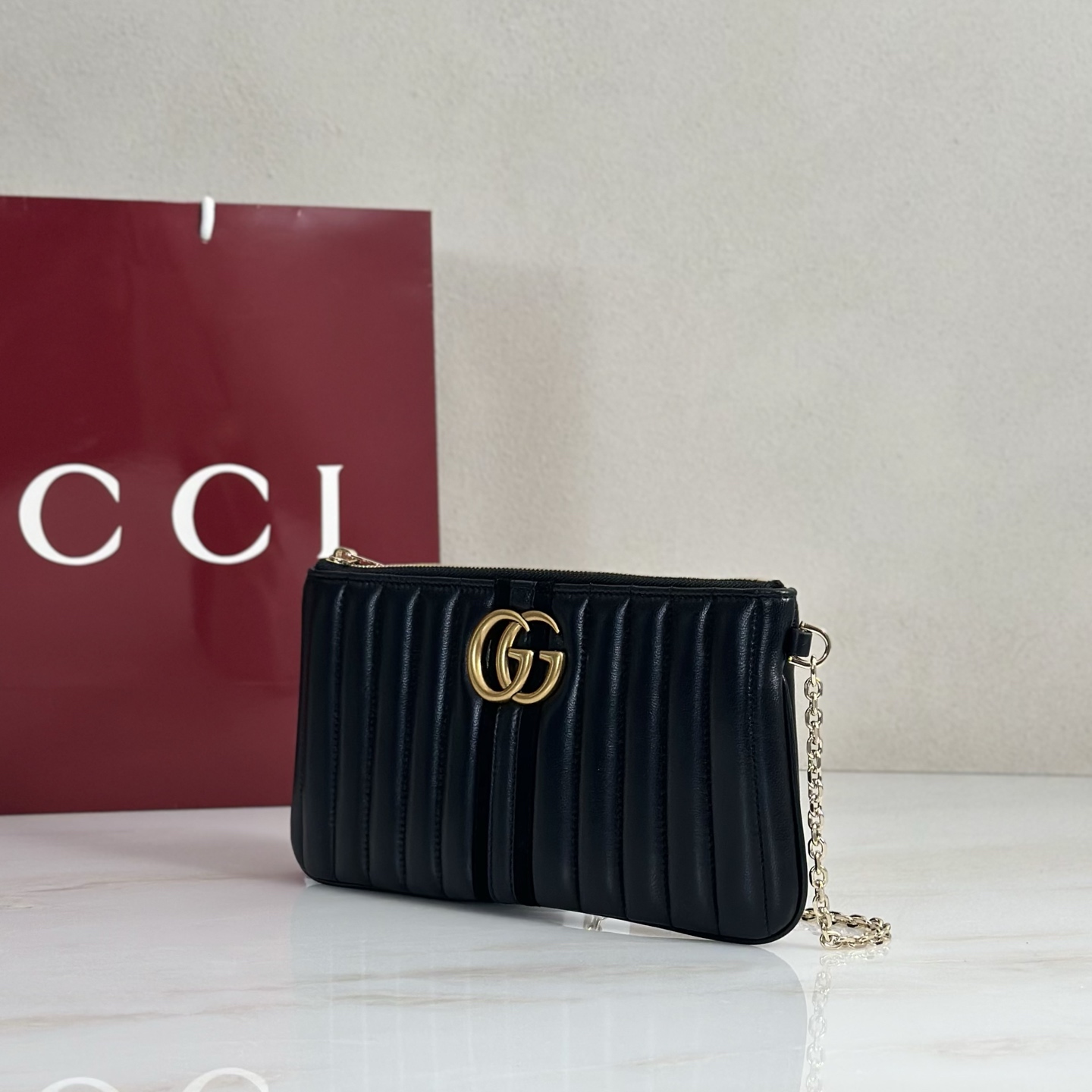 Gv*c* GG Marmont Pouch With Strap-26*13*1.5CM