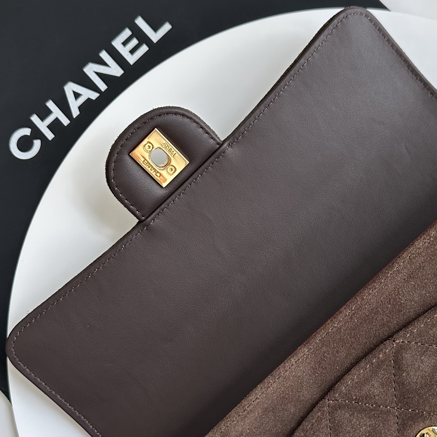 Ch@nel Suede Flap Shoulder Bag-10X25X5CM