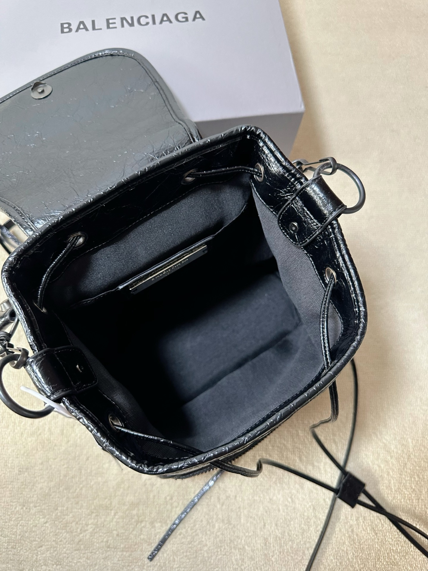 Balen*ciaga Le City Backpack Mini - Black-23.5*11*25CM