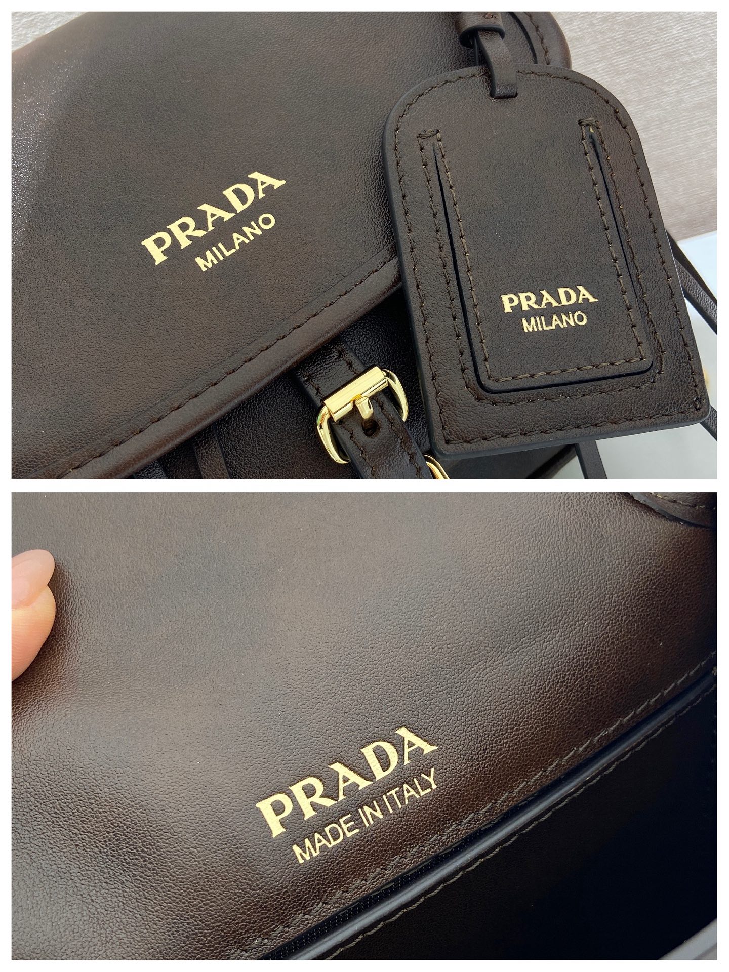 Pra*a Corsaire Aged Shoulder Bag-19.5*16.5*6CM